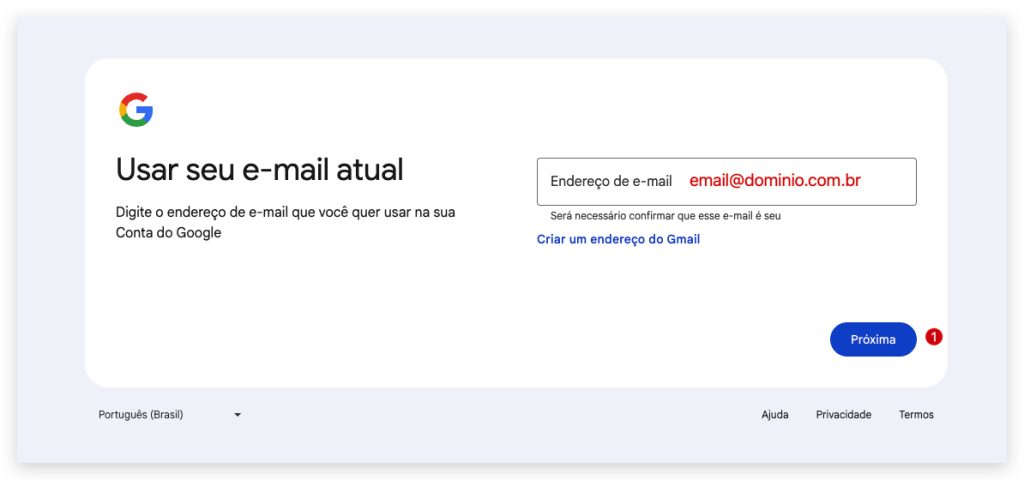 criar conta google 5
